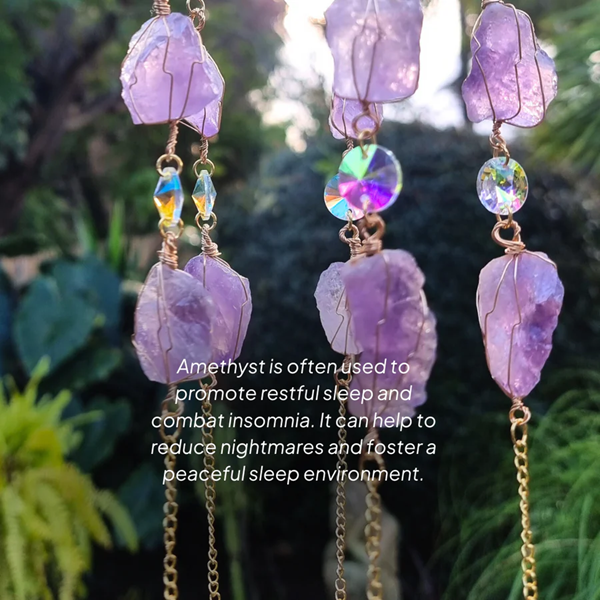Cleopatra's Jewels: Amethyst Crystal Suncatcher - Gold