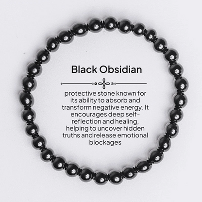 Black Obsidian Crystal Bracelet - Protection & Grounding