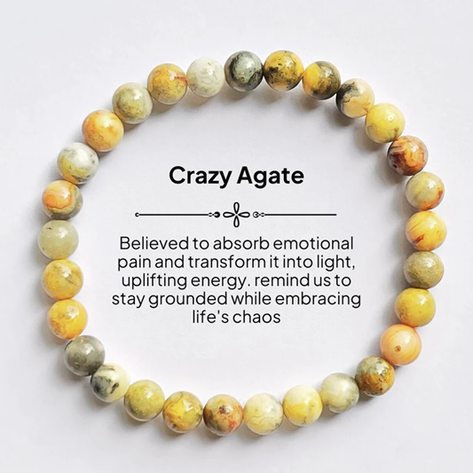 Crazy Agate Crystal Bracelet - Laughter & Joy