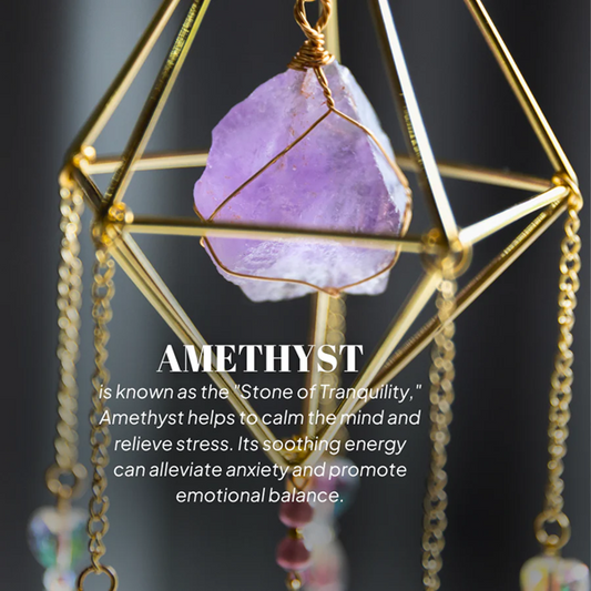 Cleopatra's Jewels: Amethyst Crystal Suncatcher - Gold